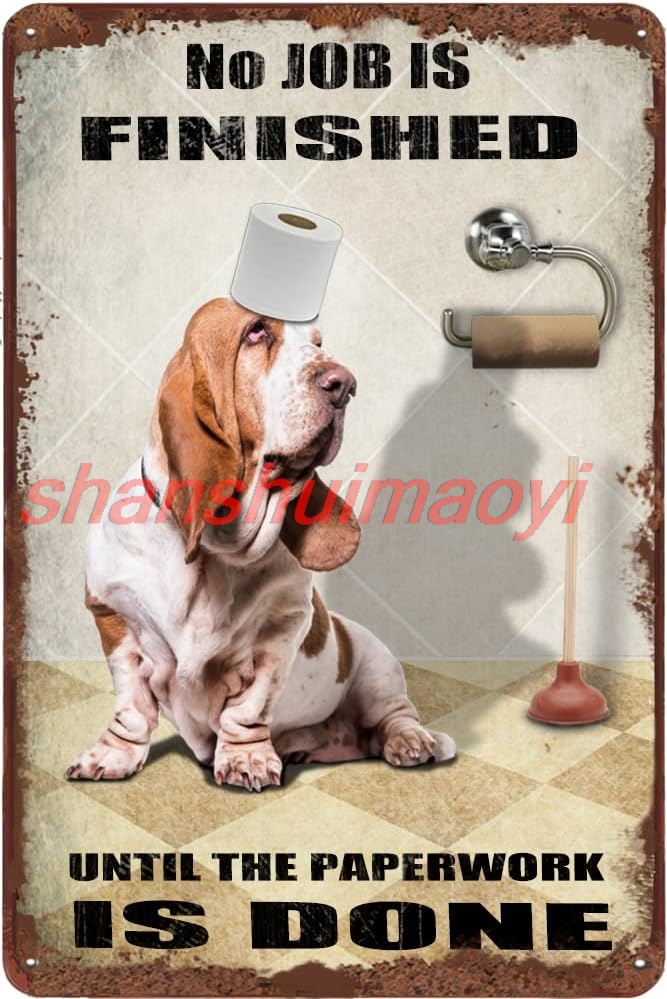 Basset Hound Dog Bathroom Tin  - Farming Jobs review and price